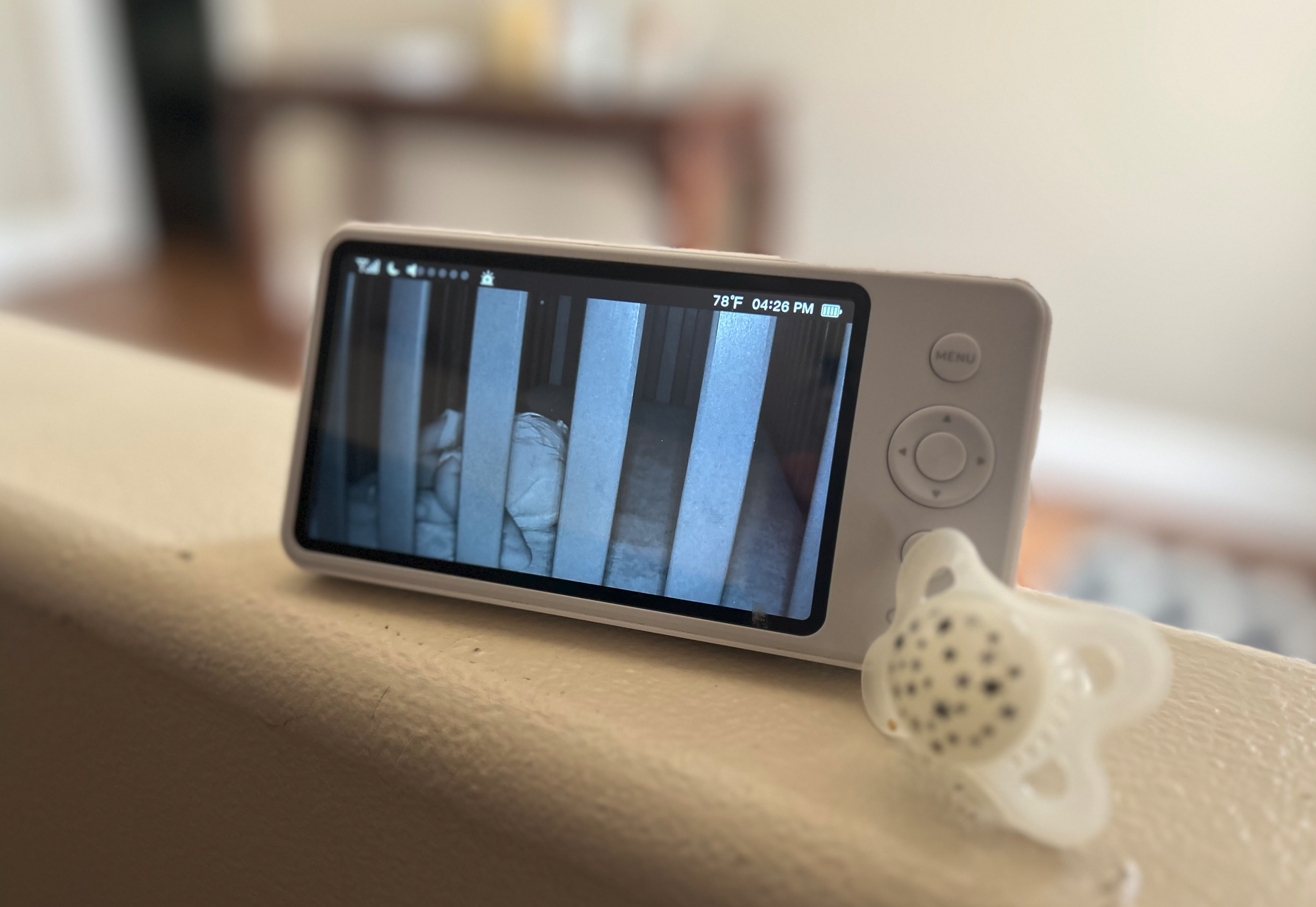 baby monitor with pacifier.